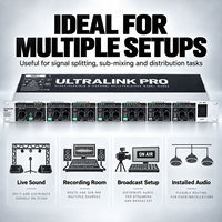 Mélangeur de signal audio 8 canaux en rack avec XLR TRS pour sonorisation et enregistrement en direct
