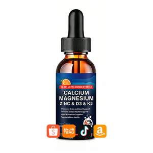 OEM 10'u 1 Arada Kalsiyum Magnezyum Çinko Organik Vitamin D3 Damlaları Bebekler ve Yürümeye Başlayan Çocuklar İçin Doğal Portakal Aromalı - Product Image 1