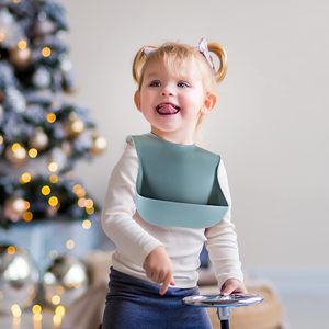 BPA Free Waterproof <b>Toddler</b> Feeding Bib Adjustable Soft Durable Silicone Bibs for Babies <b>Toddlers</b> 6 Months+ - Product Image 4