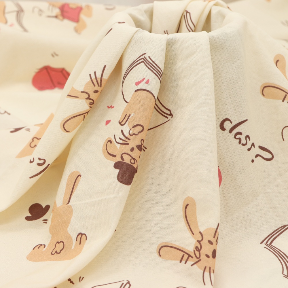 Custom Digital Print 100% Cotton Fabric 145gsm Plain Weave Textile for Dress Shirt Summer Garment Material Bulk