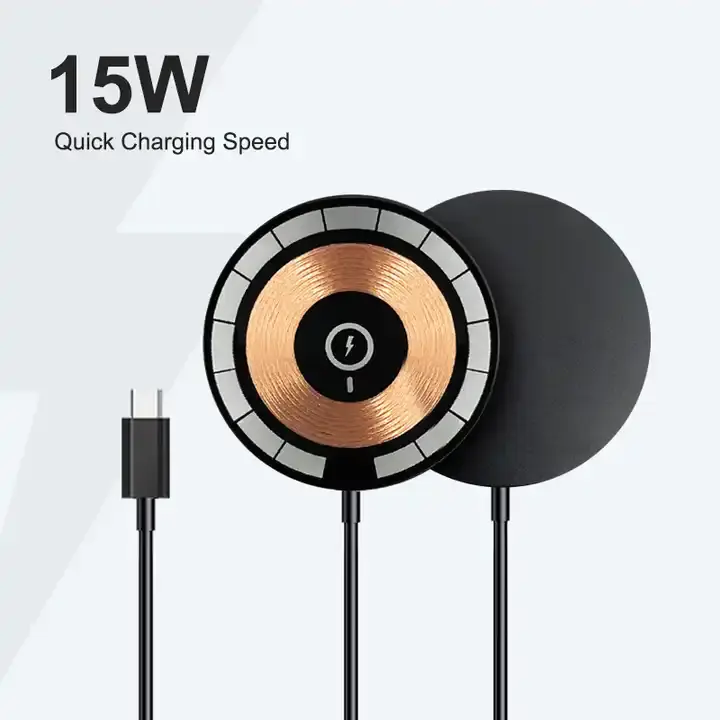 15W Portable Magnetic Wireless Charger For iPhone 15 14 13 12 Pro Max Airpods iWatch Fast Charging Phone Accessories