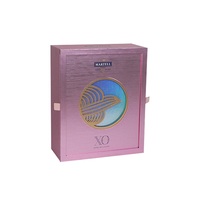 Boîte cadeau pour alcool en bouteille petite format STPP avec façade transparente, découpe papier et gravure laser, coffret cadeau de luxe XO pour brandy