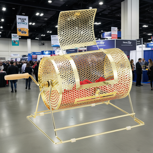 Tambor de Sorteo Chapado en Latón de 11.6 x 7.48 Pulgadas, Exhibidores Metálicos para Lotería - Product Image 2