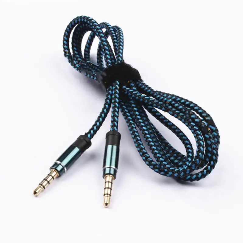 Audio Cable 3.5MM Jack To Jack 1.5m Male to Male Nylon AUX Pair Recording Car Audio Aux Cord