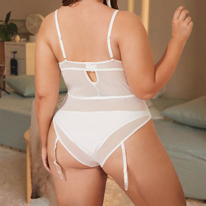 Défilé <span class=keywords><strong>de</strong></span> mode : Nouvelle <span class=keywords><strong>lingerie</strong></span> femme transparente en dentelle et résille blanche, séduisante et dos nu - Product Image 4
