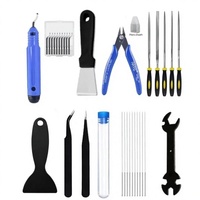 Kit d'outils pour imprimante 3D avec aiguilles de nettoyage, brosse, pinces et étui de rangement pour imprimantes FDM/SLA (Bambu Lab Ender 3 Kobra)
