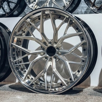 Jantes forgées sur mesure 2 pièces à déport profond 5x112/114.3/120 compatibles Audi Mercedes Jeep, en alliage d'aluminium sur mesure, finition argentée, pour automobile