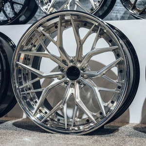 Jantes forgées sur mesure 2 pièces à déport profond 5x112/114.3/120 compatibles Audi Mercedes Jeep, en alliage d'aluminium sur mesure, finition argentée, pour automobile - Product Image 1