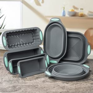 Nuevo juego <span class=keywords><strong>de</strong></span> bandejas para hornear <span class=keywords><strong>de</strong></span> silicona transfronterizas, horno desechable, molde para pan <span class=keywords><strong>de</strong></span> pastel DIY, uso doméstico, propósito decorativo en stock - Product Image 3