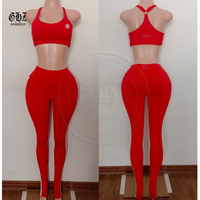 Ensemble 3 pièces de vêtements de sport décontractés pour femme : Soutien-gorge de sport contrastant, Legging taille haute et Sweat-shirt oversize à col montant
