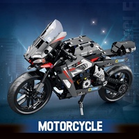 Nouveau modèle de moto à rétrofriction SAMLOK, blocs de construction réalistes, ensemble de jouets de construction unisexe exquis en plastique ABS