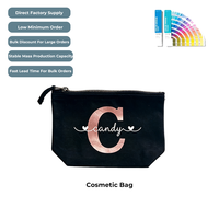 Bedruckte Kosmetiktasche mit Eigenem Logo Luxuriöse Baumwoll-Canvas Kleine Münztasche für Reisen Modische Kosmetik- und Stiftetasche