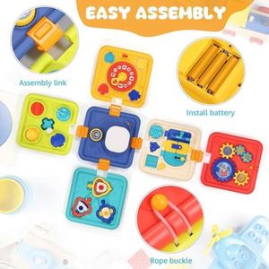 Nouveauté : cubes d'activités pour bébés multifonctions 6 en 1 détachables, jouets éducatifs pour le développement précoce, jouets Montessori - Product Image 6