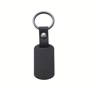 Factory Stainless Steel Leather Keychain Blank Laser <b>Engraving</b> Uv Color Printing Material Metal Pu <b>Key</b> Chain Custom Logo - Product Image 4