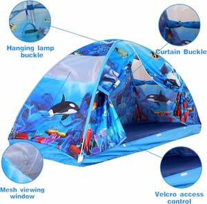 Tente de lit pour enfants Hot Sale Twin Play Baby Toddlers Dream Playhouse Blue Ocean, compatible avec la plupart des lits d'enfants - Product Image 2