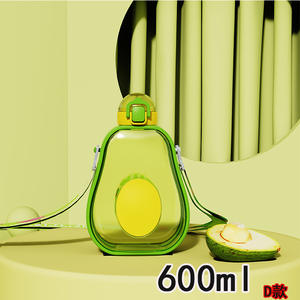 Bouteille d'eau portable en plastique imprimée grande capacité, avec paille, pour étudiants et activités de plein air, motif dessin animé, vente en gros - Product Image 3