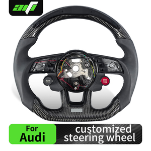 <span class=keywords><strong>Volant</strong></span> personnalisé <span class=keywords><strong>Audi</strong></span> <span class=keywords><strong>RS6</strong></span> RS4 sport en fibre de carbone, cuir lisse, LED personnalisables - Product Image 2