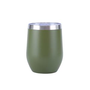 Bicchiere da vino rosso sottovuoto a forma di U in acciaio inossidabile 304 da 12 once, a guscio d'uovo, <span class=keywords><strong>per</strong></span> uso esterno e portatile in <span class=keywords><strong>auto</strong></span>, facile da usare - Product Image 1