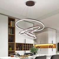 Lustre suspendu moderne nordique 20W LED, luminaire rond créatif de style artistique pour salon, décoration de plafond