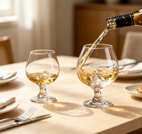 Ensemble personnalisé de verres à whisky à tige courte, verres de dégustation, verres à brandy, verres à vin à ventre bombé, verres à vin de style simple