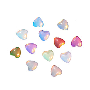 Strass en verre cristal en forme de cœur, dos plat, irisé, pour nail art et accessoires de bijouterie DIY - Product Image 5