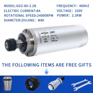 80mm dia 2.2kw 220V 8A er20 điện trục chính tốc độ cao tần số cao <span class=keywords><strong>CNC</strong></span> <span class=keywords><strong>Router</strong></span> Máy trục chính động cơ 2.2kw - Product Image 3