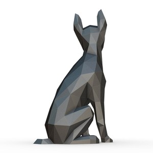 Adorno navideño Min Pin Mini Pin <span class=keywords><strong>Doberman</strong></span> estatuilla fibra de vidrio resina Hormigón Acero inoxidable miniatura Pinscher estatua de jardín - Product Image 4