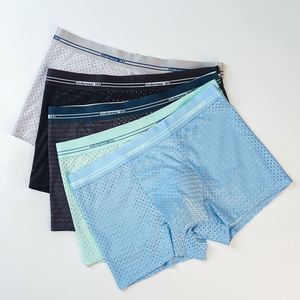 Bóxers Ultrafinos y Sensuales al por Mayor, Calzoncillos Convexos de Talla Grande, Ropa Interior Masculina de Malla de Seda de Hielo - Product Image 1