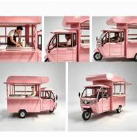Carrito de Comida para Exteriores Completamente Equipado, Elegante y Multifuncional, Carrito de Helados y Desayunos, Carrito de Comida Móvil Eléctrico Comercial
