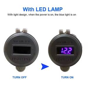 듀얼 18W USB 충전 어댑터 3.0 포트 및 20W PD 자동차 USB 충전기 소켓 전원 콘센트 전압계 및 전원 스위치 자동차 보트 - Product Image 4