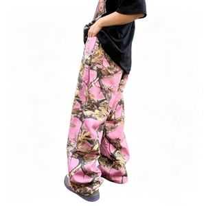 <span class=keywords><strong>Pantaloni</strong></span> Larghi Vintage con Stampa Mimetica Rosa Giungla, <span class=keywords><strong>Pantaloni</strong></span> Oversize a Gamba Larga per <span class=keywords><strong>Uomo</strong></span>, Stile Hip Hop Urbano Casual per Uso Quotidiano - Product Image 2