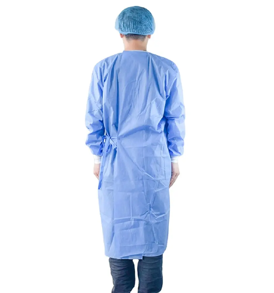 Disposable Reinforced Surgical Gown Level3 Medical Non Woven Fabric SMS Factory