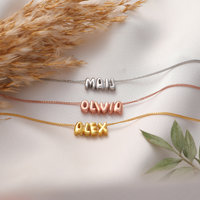 Colliers pour femmes 2023 minimalistes en acier inoxydable inaltérable, avec pendentif lettre 3D gonflée personnalisée en forme de mini bulle ou ballon