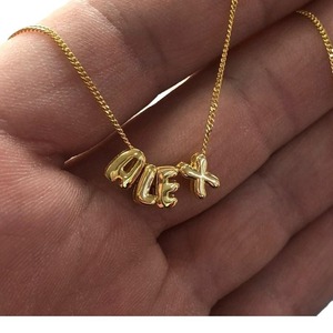 Collar con Nombre en Letras Burbuja Chapado en Oro <span class=keywords><strong>de</strong></span> 18K, Personalizado, <span class=keywords><strong>para</strong></span> Hombre y Mujer, Venta Caliente TD - Product Image 6
