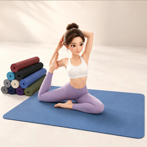 Tapis <span class=keywords><strong>de</strong></span> yoga écologique PER <span class=keywords><strong>de</strong></span> 5 mm, texture écorce, antidérapant, professionnel, pour studio, protection et amorti, esthétique et tonus uni - Product Image 1