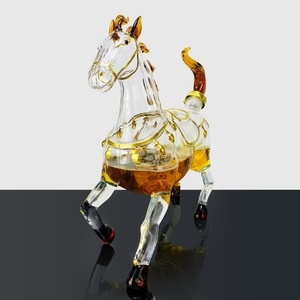 Bouteille à liqueur en verre artisanale en forme de cheval, 1,0 L, design <span class=keywords><strong>zen</strong></span> asiatique, recyclable pour décanteurs à vin - Product Image 5