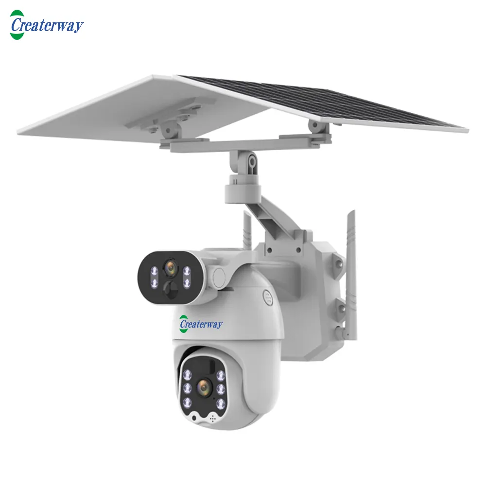 6MP Outdoor Security system devices Networking IP Ai security Solar 4G camera ptz Video Camera for home