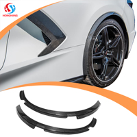 Extensions de garde-boue arrière en ABS pour Chevrolet Corvette C8 Stingray Z51 2020 et plus, noir brillant