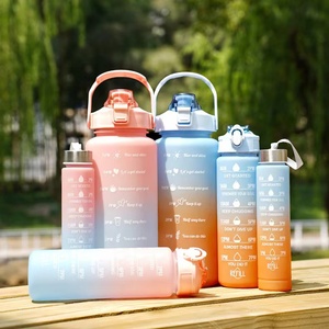 2000ml 900ml 280ml 3 trong 1 Bộ nửa Gallon 64 ounce Ombre phòng tập thể dục động lực quy mô 3 bộ ba trong một chai nước 3 có tay cầm - Product Image 1