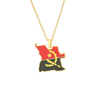 Collier pendentif carte de l'Angola en acier inoxydable, collier de couple tendance pour hommes et femmes, nouvelle arrivée YiHu, bijoux en gros