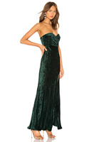 2021 OEM femmes personnalisé vert velours hors épaule Sexy fête moulante soirée Maxi robe fendue robe