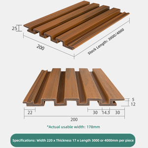Panneaux muraux YIGE WPC Great Wall imperméables et ignifuges à motif géométrique moderne pour cour extérieure, grille de clôture co-extrudée - Product Image 4