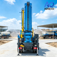 Foreuse rotative montée sur camion HOWO 4x2 à moteur diesel, pour forage de puits profonds de 260 m avec pieds de support pour projets de puits d'eau