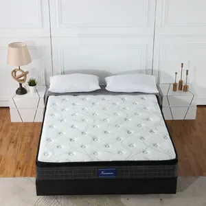 Wholesale suppliers Colchon Bamboo Pillow Top Sleep Well 10inch King Size Continuous Spring Mattress Comfort Spring Bed Mattress