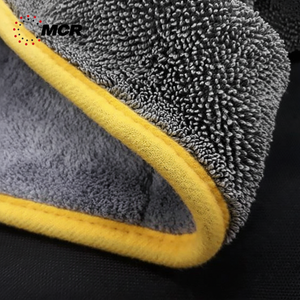 Serviette en microfibre à séchage double, 5 pièces, de style coréen, deux faces différentes, peluche + chiffon torsadé avec un adhésif 1000gsm - Product Image 1