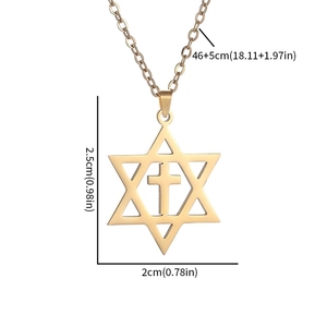 Collana da Uomo Serie Stella a Sei Punte Semplice e alla Moda Europea e Americana 2026 - Product Image 5