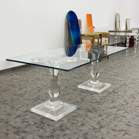 Table de mariage moderne en acrylique, table ronde transparente, meubles de salle à manger, tables à manger en cristal