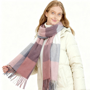 Bufanda de Cachemira con Diseño Minimalista a Cuadros, Directo de Fábrica, para un Estilo Diario en Invierno - Product Image 4