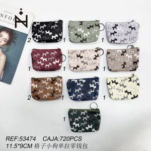 Portamonete a fantasia scozzese con cerniera singola 11,5x9 cm, accessorio moda - Product Image 1