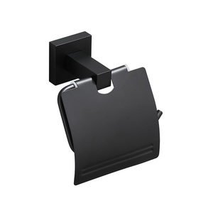 Porte-rouleau de papier toilette rectangulaire moderne en fer noir pour hôtel - Product Image 5